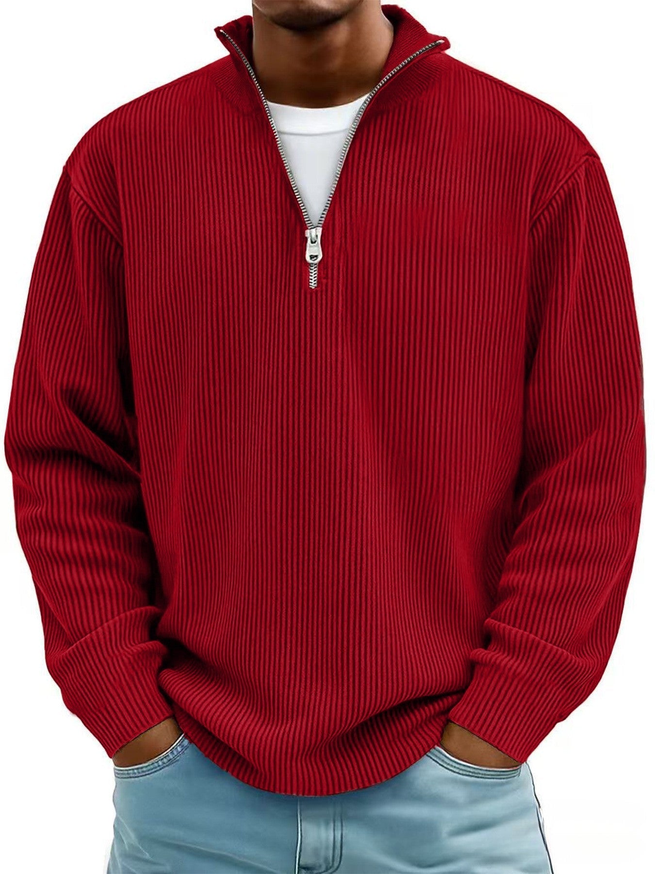 Rowan Ribbed Quarter Zip Sweater