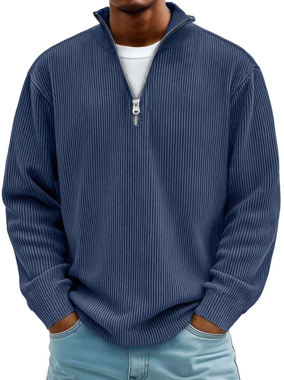 Rowan Ribbed Quarter Zip Sweater