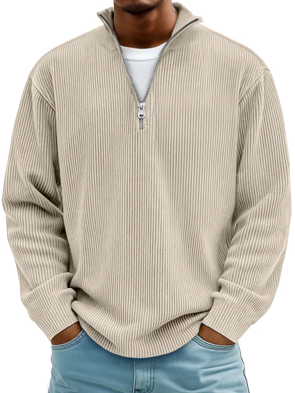 Rowan Ribbed Quarter Zip Sweater