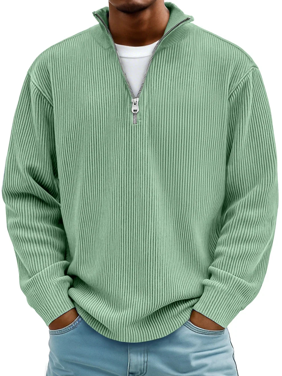 Rowan Ribbed Quarter Zip Sweater
