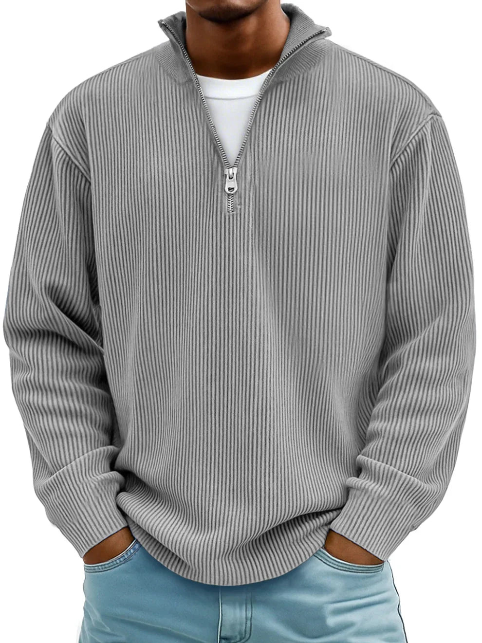 Rowan Ribbed Quarter Zip Sweater