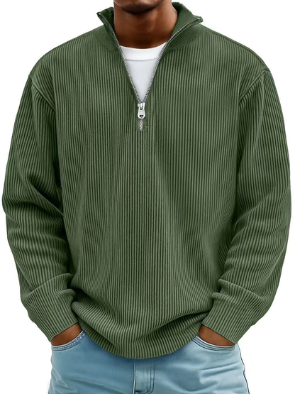 Rowan Ribbed Quarter Zip Sweater