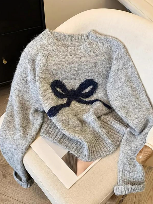 Elegant Bow Knit Sweater