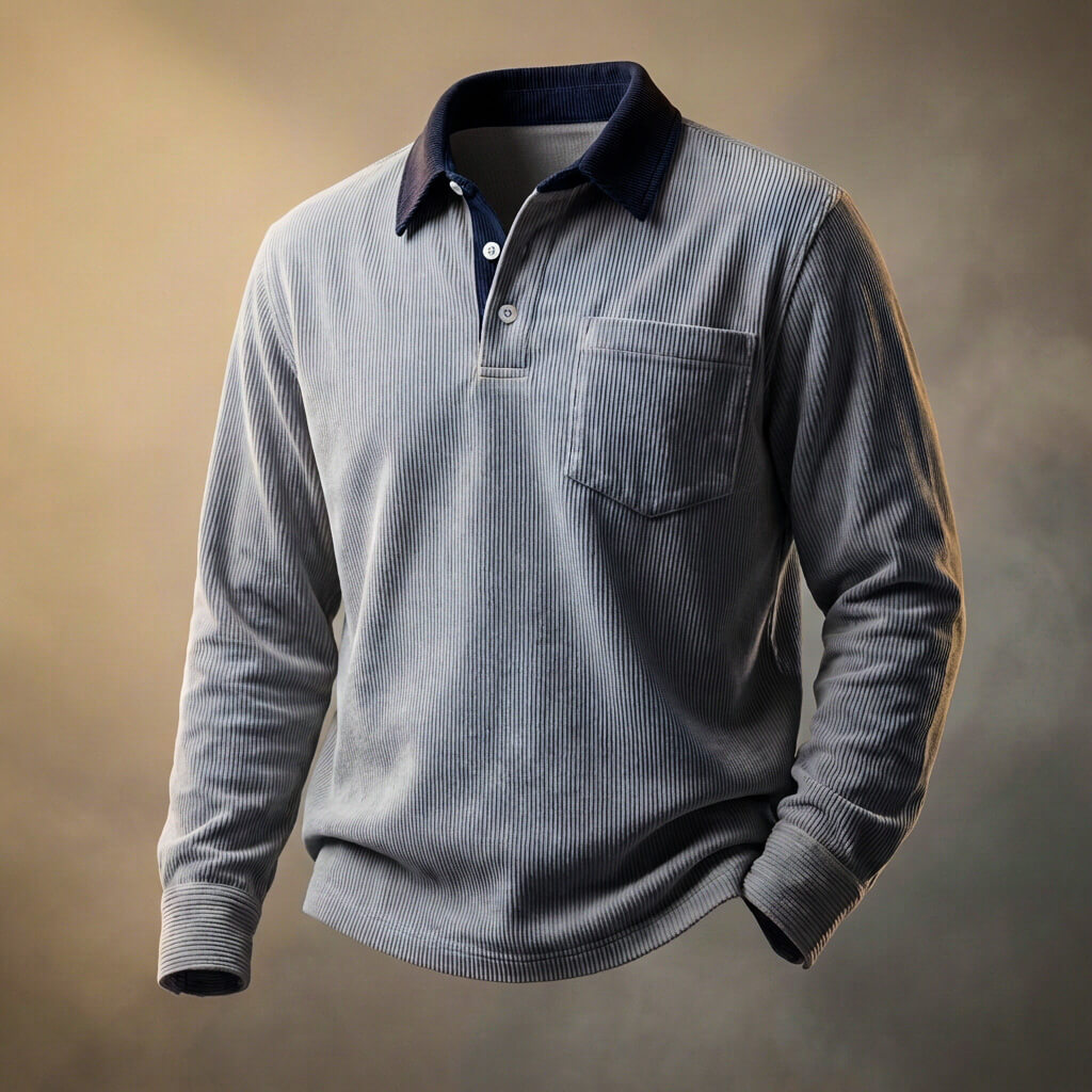 Scott Corduroy Long Sleeve Polo