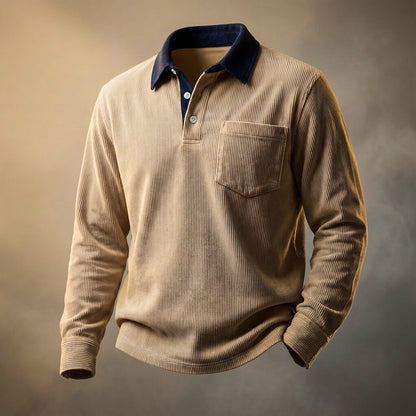 Scott Corduroy Long Sleeve Polo