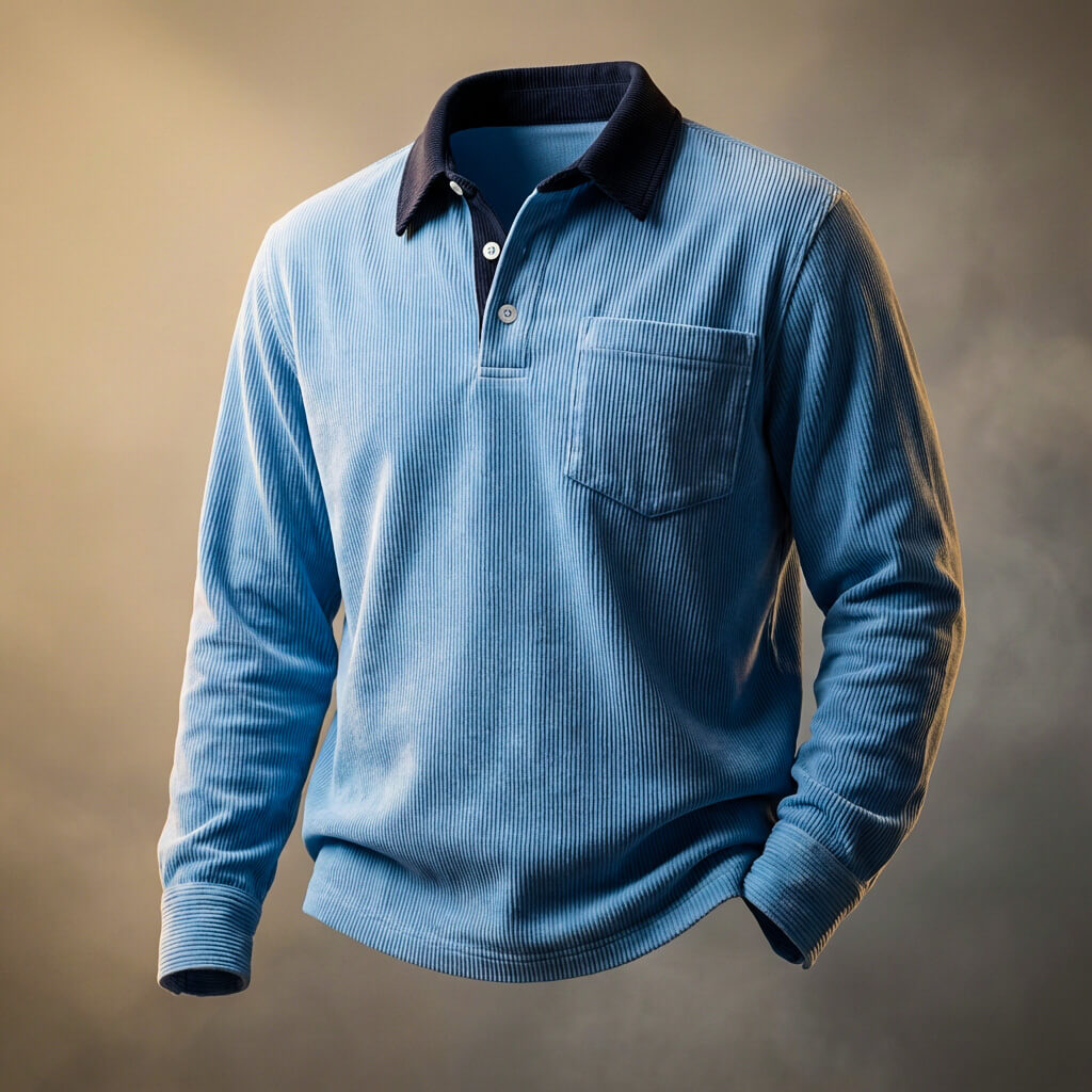 Scott Corduroy Long Sleeve Polo